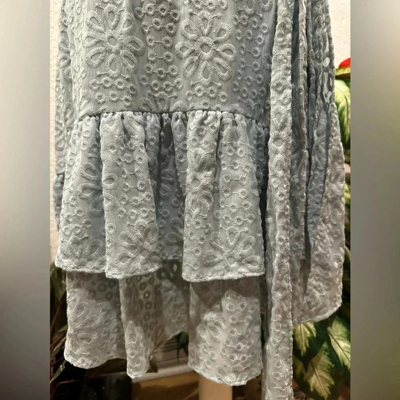 CeCe aqua dusk layered mini dress size 10 - Picture 7 of 10